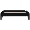 Lit empilable Noir 75x190 cm Bois de pin massif