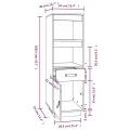 Buffet haut Gris 34x40x108,5 cm Bois massif de pin