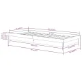 Cadre de lit Noir Bois massif 75x190 cm Petit simple