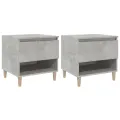 Tables de chevet 2 pcs Gris béton 50x46x50 cm Bois d’ingénierie