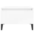 Table d'appoint Blanc brillant 50x46x35 cm Bois d'ingénierie