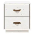 Table de chevet Blanc 40x34x45 cm Bois de pin massif
