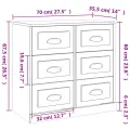 Buffet blanc 70x35,5x67,5 cm bois d'ingénierie
