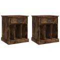 Tables de chevet 2 pcs chêne fumé 43x36x50 cm