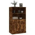 Buffet haut chêne fumé 60x35,5x103,5 cm bois d'ingénierie