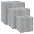 Tables d'appoint 3 pcs Sonoma gris Bois d'ingénierie