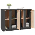 Buffet Gris 120x35x80 cm Bois massif de pin