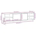 Meuble TV Gris 156x40x40 cm Bois de pin massif