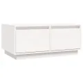 Table basse Blanc 80x50x35 cm Bois massif de pin