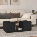 Table basse Noir 110x50x40 cm Bois massif de pin