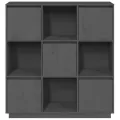 Buffet Gris 110,5x35x117 cm Bois massif de pin