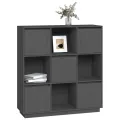 Buffet Gris 110,5x35x117 cm Bois massif de pin