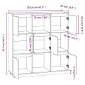 Buffet Gris 110,5x35x117 cm Bois massif de pin