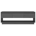 Meuble TV Gris 110,5x34x40 cm Bois de pin massif