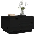 Table basse Noir 60x50x35 cm Bois massif de pin
