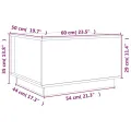 Table basse Noir 60x50x35 cm Bois massif de pin
