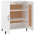 Buffet Blanc brillant 69,5x34x90 cm Bois d'ingénierie