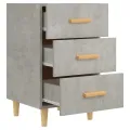 Table de chevet gris béton 40x40x66 cm bois d'ingénierie