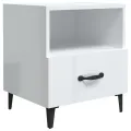 Tables de chevet 2 pcs Blanc brillant Bois d'ingénierie