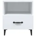 Tables de chevet 2 pcs Blanc brillant Bois d'ingénierie