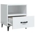 Tables de chevet 2 pcs Blanc brillant Bois d'ingénierie