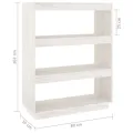 Bibliothèque/Séparateur de pièce Blanc 80x35x103 cm Bois de pin