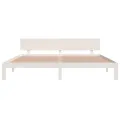 Cadre de lit Blanc Bois de pin massif 200x200 cm