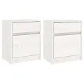 Tables de chevet 2 pcs Blanc 40x31x50 cm Bois de pin massif