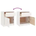Tables de chevet 2 pcs Blanc 40x31x50 cm Bois de pin massif