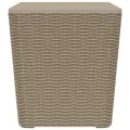 Table de jardin avec couvercle amovible marron clair PP
