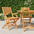 Chaises de jardin pliantes 2 pcs 55x62x90 cm bois massif teck