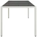 Table de jardin blanc 250x100x75 cm résine tressée verre trempé