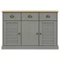 Buffet avec tiroirs VIGO 113x40x75 cm gris bois massif de pin