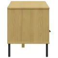 Meuble TV avec pieds en métal Marron Bois de pin massif OSLO