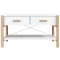 Table basse Blanc 82x48x45 cm Bois d'ingénierie