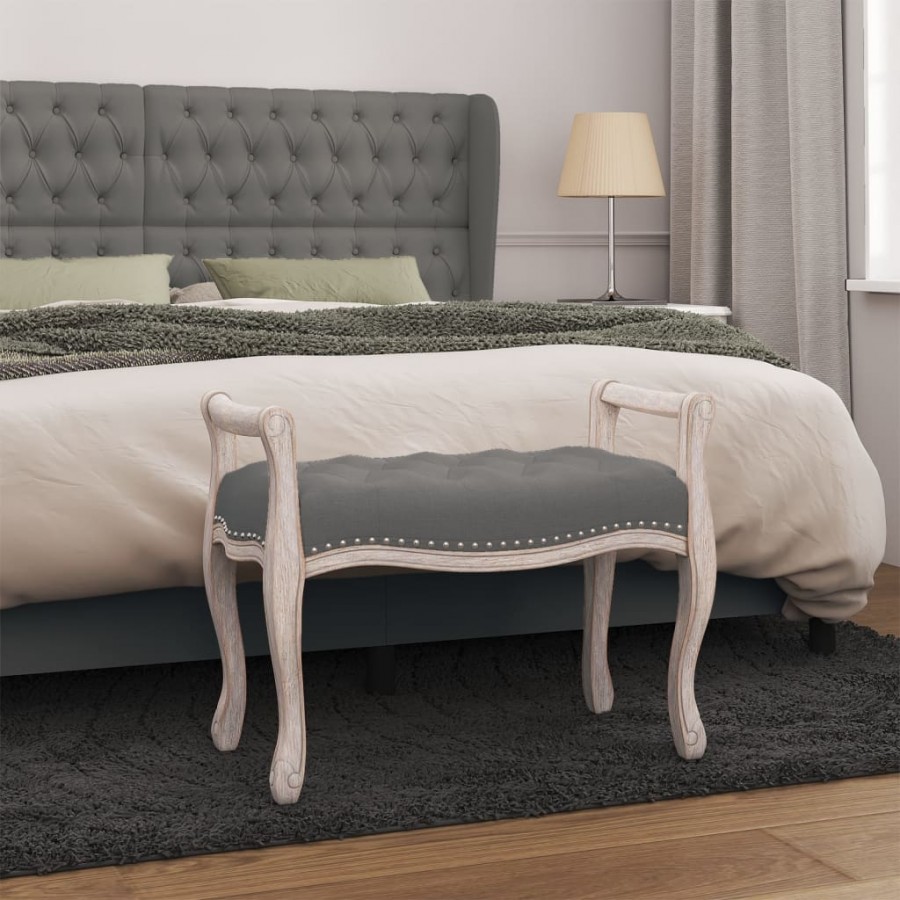 Banc Gris foncé 80x45x60 cm Tissu