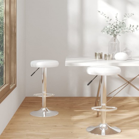 Tabourets de bar 2 pcs Blanc Similicuir