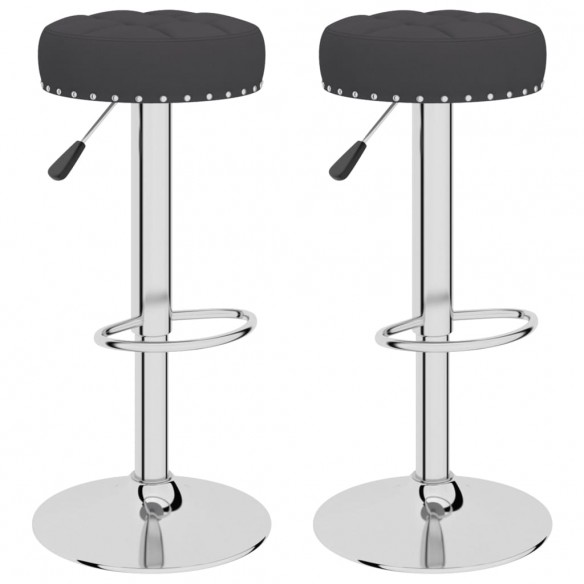 Tabourets de bar lot de 2 noir tissu