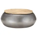 Table basse Gris 68x68x30 cm Bois de manguier solide