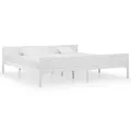 Cadre de lit Bois de pin massif Blanc 200x200 cm