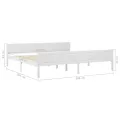 Cadre de lit Bois de pin massif Blanc 200x200 cm
