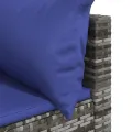Salon de jardin 3 pcs avec coussins Gris Résine tressée