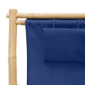 Chaise de terrasse Bambou et toile Bleu marine