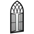 Miroir de jardin Noir 100x45 cm Fer pour utilisation extérieure