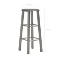 Ensemble de bar 3 pcs Bois et acier Anthracite