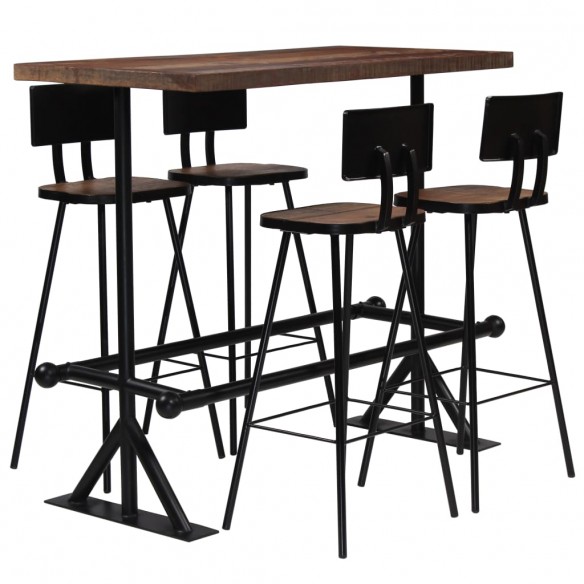 Mobilier de bar 5 pcs Bois de récupération massif