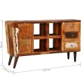 Armoire avec 1 porte 4 étagères 3 tiroirs Bois massif récupéré