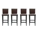 Tabourets de bar lot de 4 marron foncé similicuir
