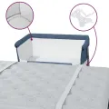 Lit pour bébé avec matelas Bleu marine Tissu de lin