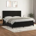 cadre de lit et matelas Noir 200x200 cm Velours